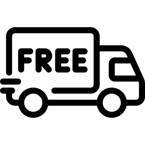 Free UK delivery icon – outline of delivery truck with FREE text for Playbox Store shipping offer
