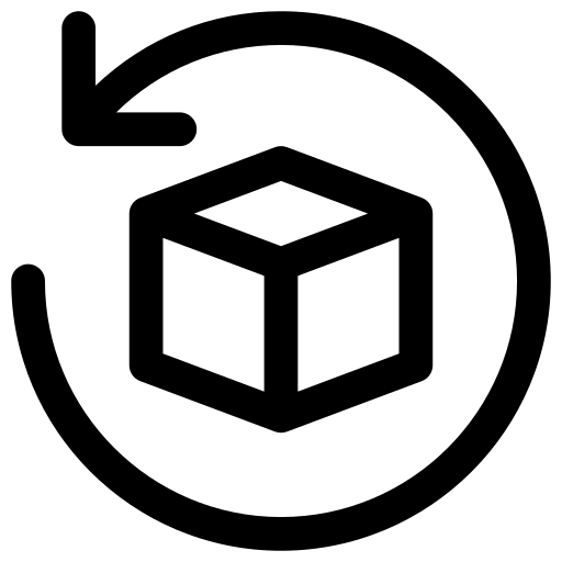 Product return icon – box with circular arrow representing Playbox Store’s 14-day return policy
