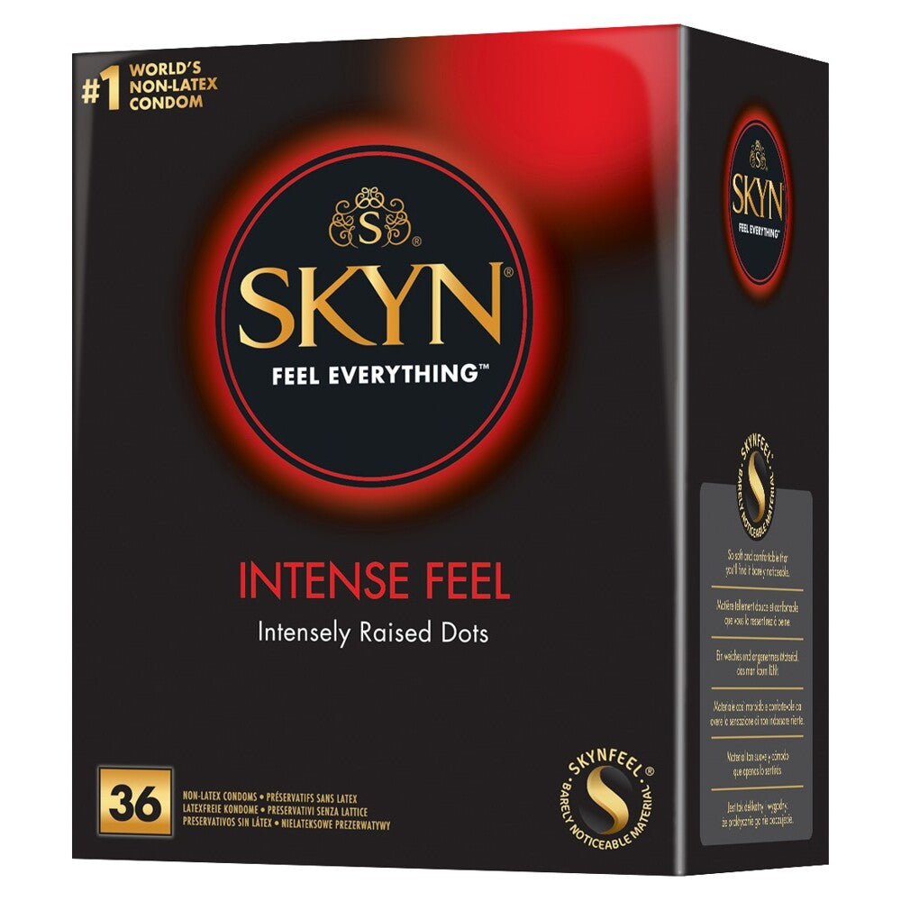 SKYN Intense Feel condoms 36-pack – non-latex condoms with intensely raised dots for maximum stimulation and enhanced pleasure – Playbox Store UK