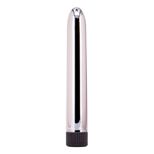 Classic silver bullet vibrator with smooth metallic finish – powerful multi-speed vibrations for precision pleasure